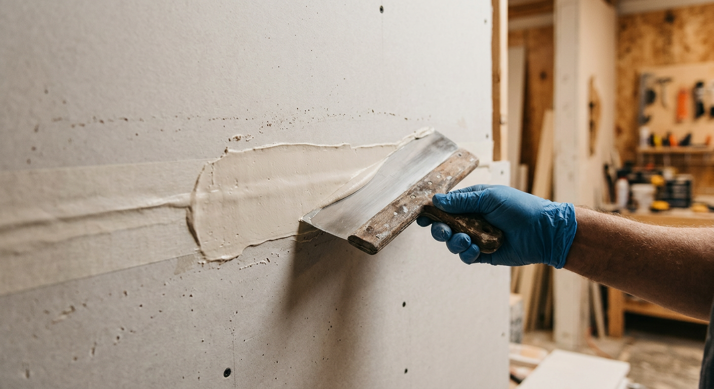 Small drywall hole that needs patching in a home wall